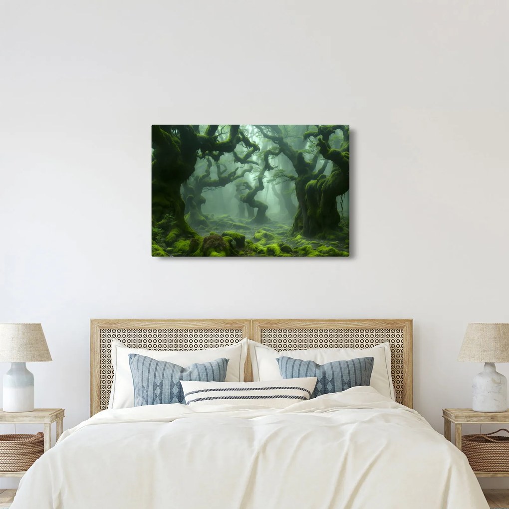 Tablou - O pădure acoperită de mușchi (90x60 cm)