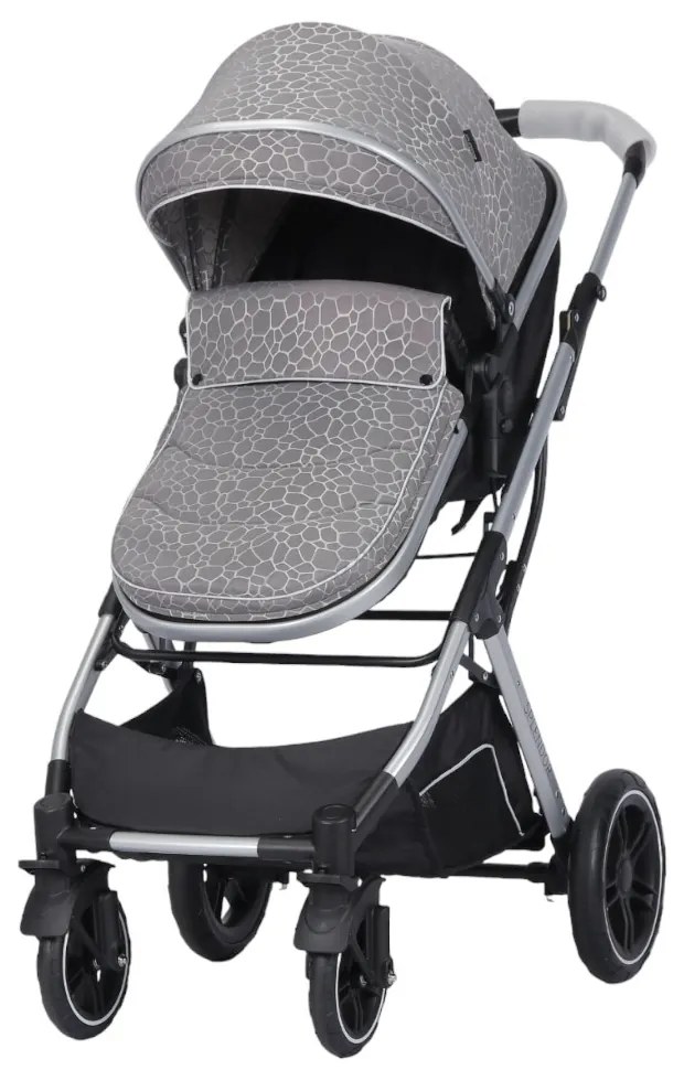 Carucior nou nascuti 2 in 1 NOVOKIDS™ H3100 series, Cu geanta bebe, Cadru Aluminiu, Amortizoare, Roti din cauciuc plin AVE, Landou, Spatar reglabil 3