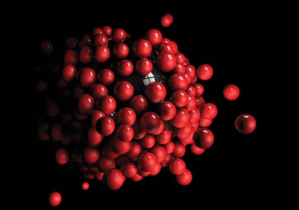Fototapet - Grămadă - bile roșii lucioase (152,5x104 cm), în 8 de alte dimensiuni noi