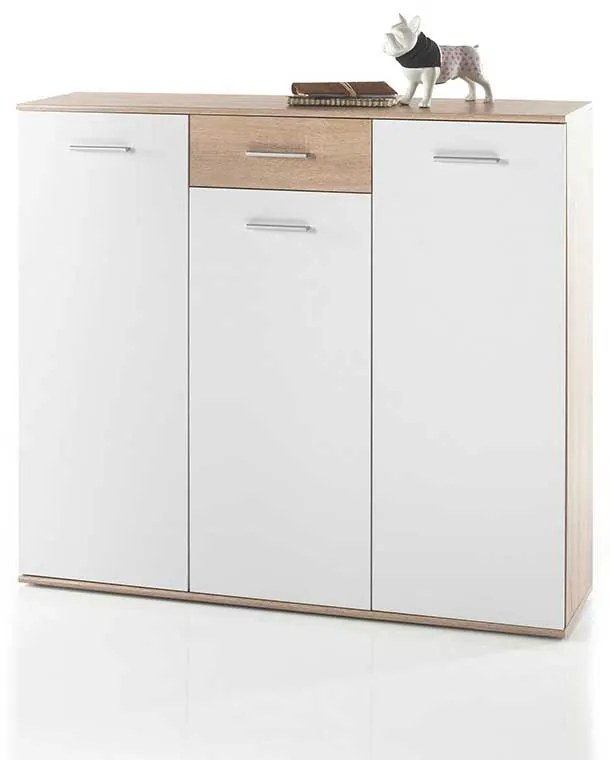 PANTOFAR MANUEL 3,136X36X118 CM,3 USI,1 SERTAR,CULOARE SONOMA/ALB,PAL