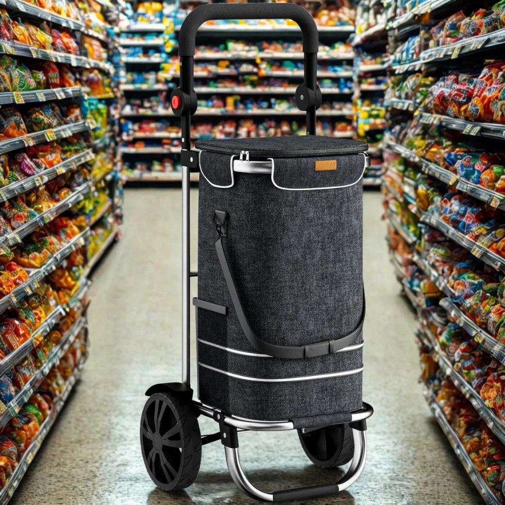 Jurhan Geantă de cumpărături pe roți EASY, 50L, negru
