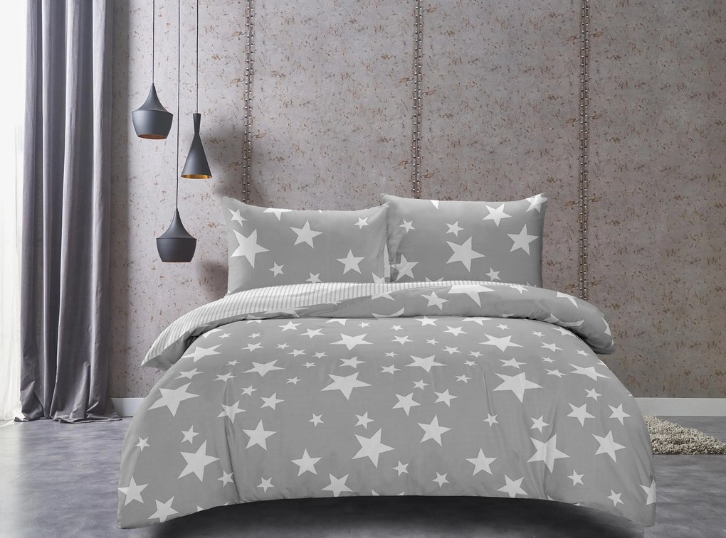 Lenjerie de pat din microfibra Culoare gri, BRAYDEN Dimensiune lenjerie de pat: 70 x 90 cm | 140 x 220 cm