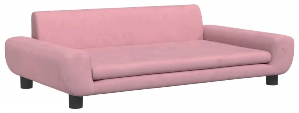 3196382 vidaXL Canapea pentru copii, roz, 100x54x33 cm, catifea