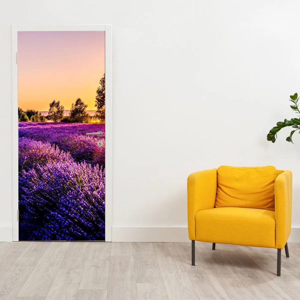 Fototapet pentru ușă - Câmpul cu lavandă (95x205cm)