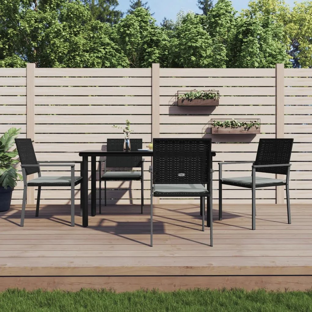vidaXL Set mobilier de grădină cu perne, 5 piese, poliratan și oțel