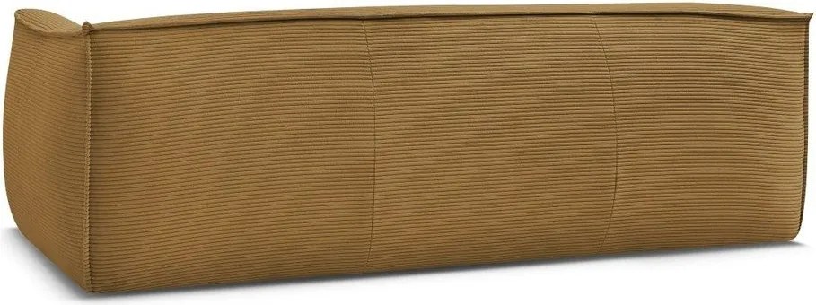 Canapea galben-muștar cu tapițerie din catifea reiată 242 cm Giorgia – Bobochic Paris