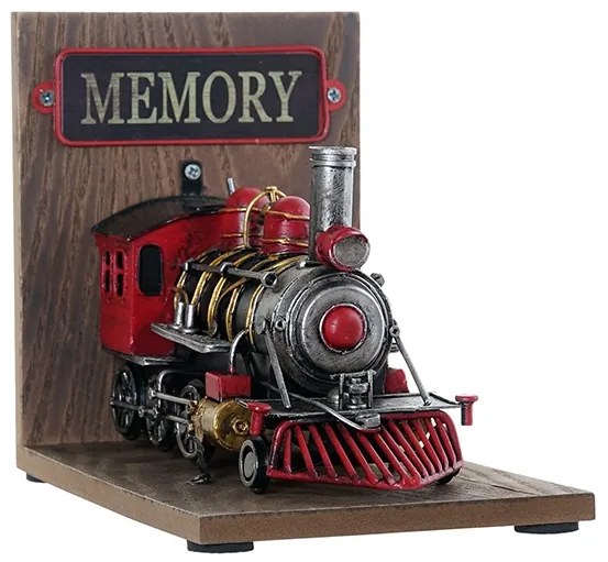 Suport pentru carti Train din lemn natur 22x13x17 cm