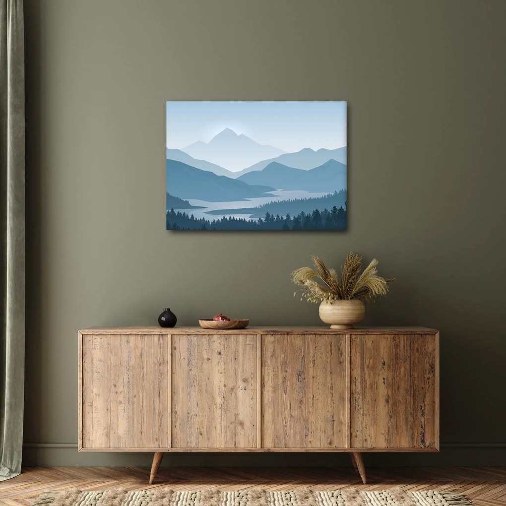 Tablou - Munții cu privirea graficeanului (70x50 cm)