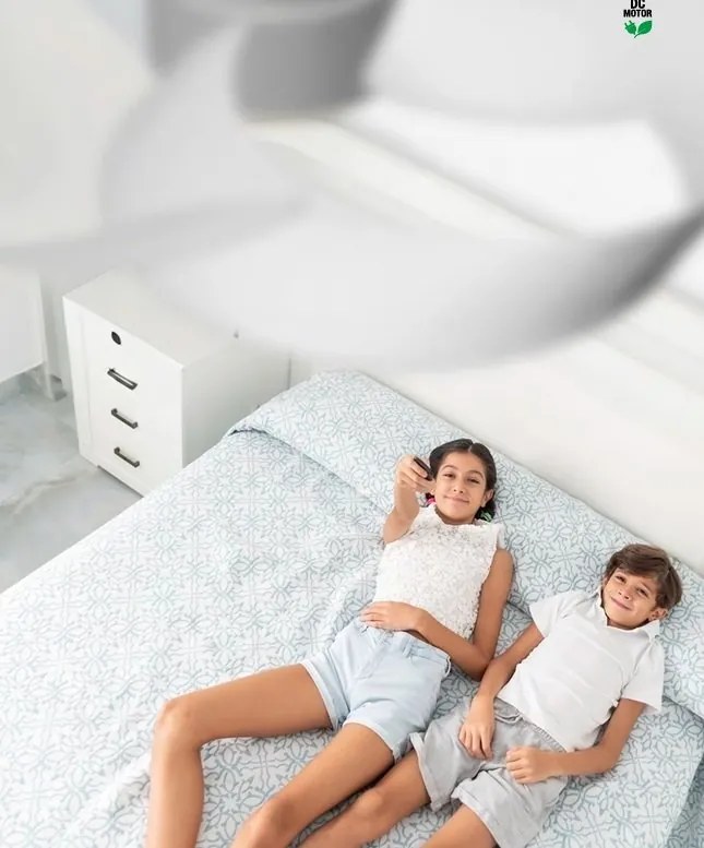 Lustra LED, Ventilator minimalist cu telecomanda, ROSE aspect lemn MA-8707