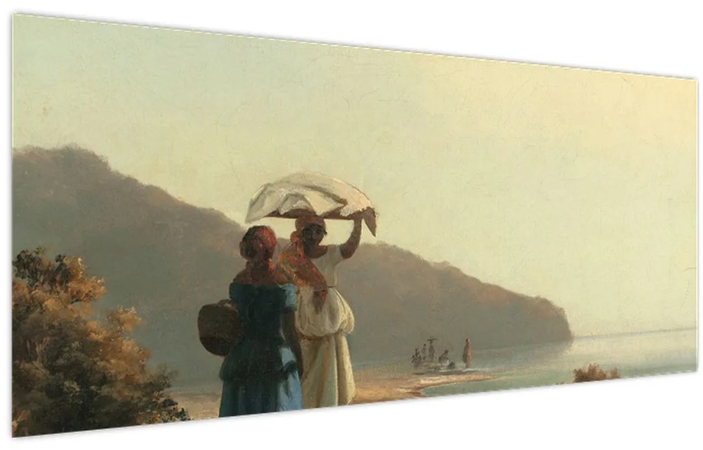 Tablou - Camille Pissarro, Two Women Chatting by the Sea, St. Thomas, reproducere (120x50 cm)