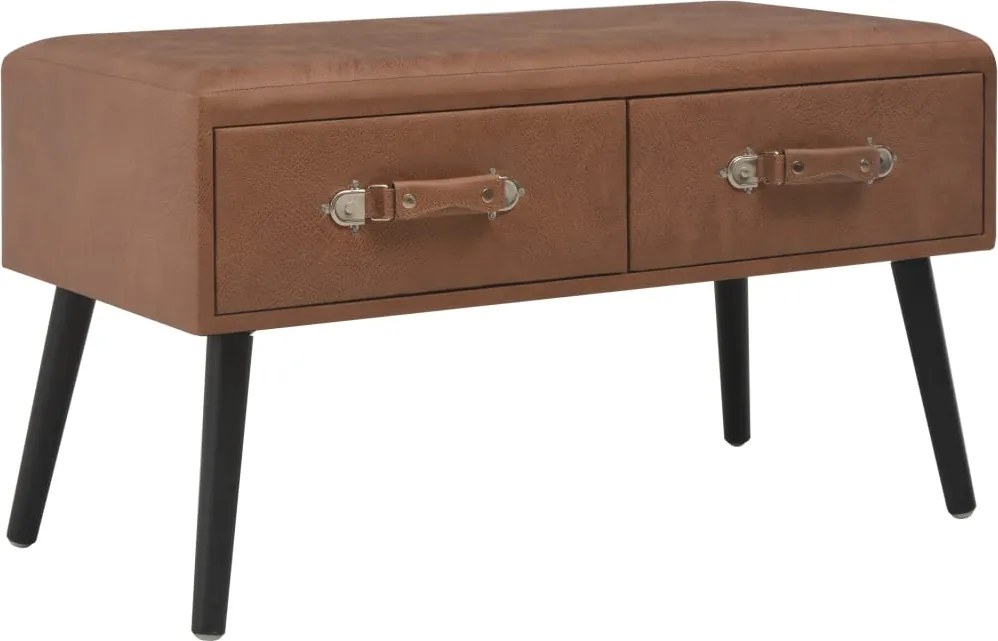 vidaXL Măsuță de cafea, maro închis, 80 x 40 x 46 cm, piele ecologică