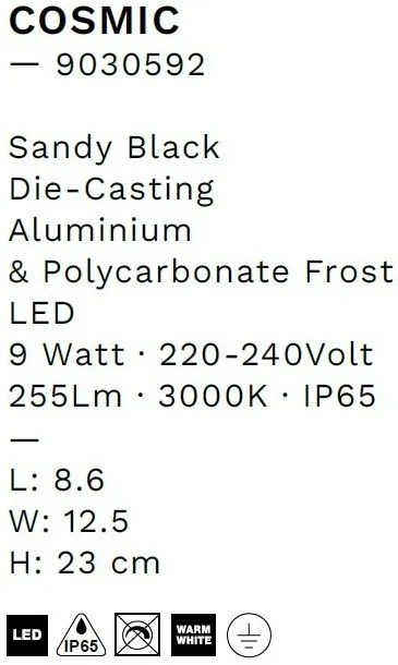 Aplica de perete LED iluminat exterior IP65 COSMIC