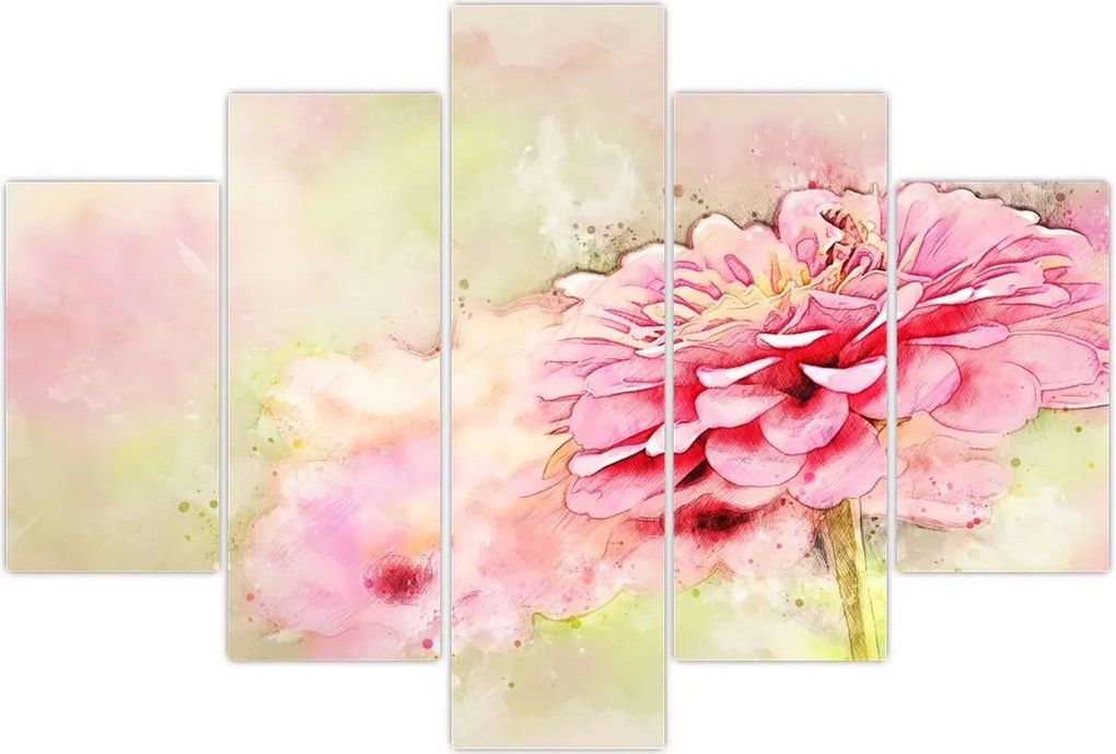 Tablou - Floare roz, aquarel (150x105 cm)