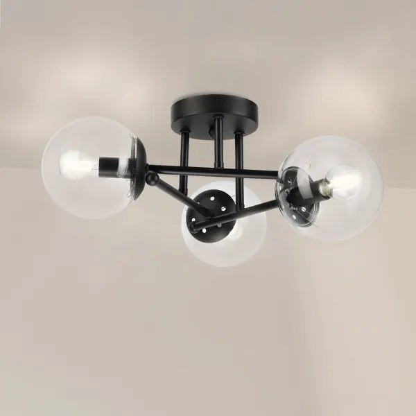 Brilagi - Lustră aplicată MALIVA 3xE14/15W/230V negru/transparent