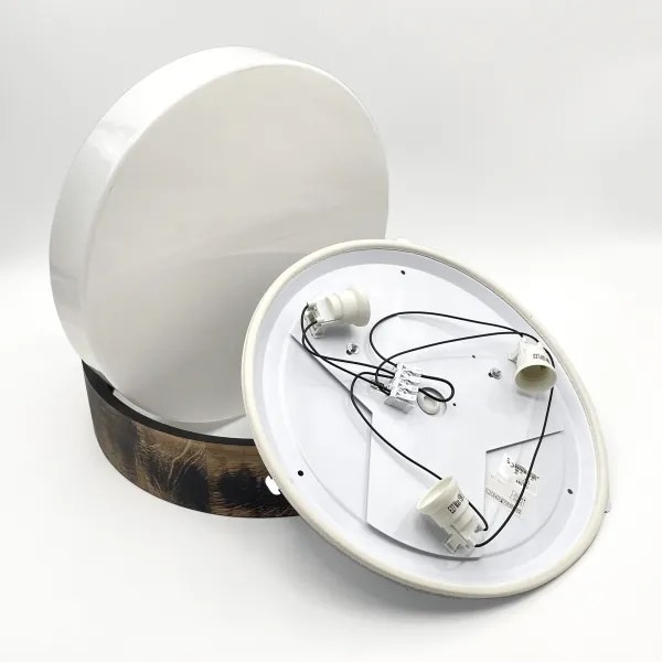 Plafonieră baie OAK SMOKY 3xE27/15W/230V IP54, 37,5 cm, stejar maro