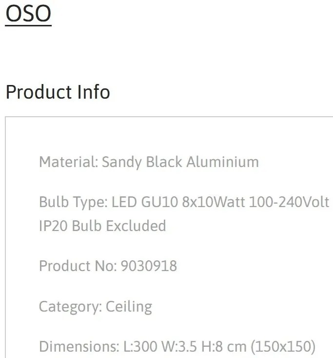 Lustra cu 8 Spoturi directionabile stil minimalist OSO, NVL-9030918
