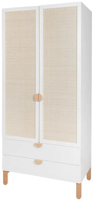 Dulap Ratata alb/fag/natur H195 cm