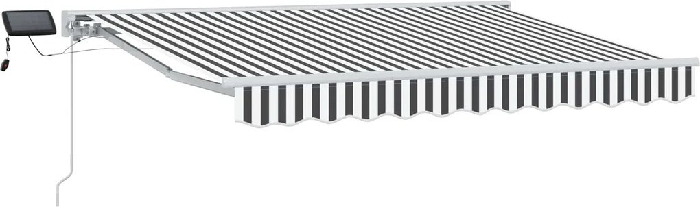 vidaXL Cadru manual de marchiză cu LED-uri Antracit și Alb 3,5 x 2,5 m