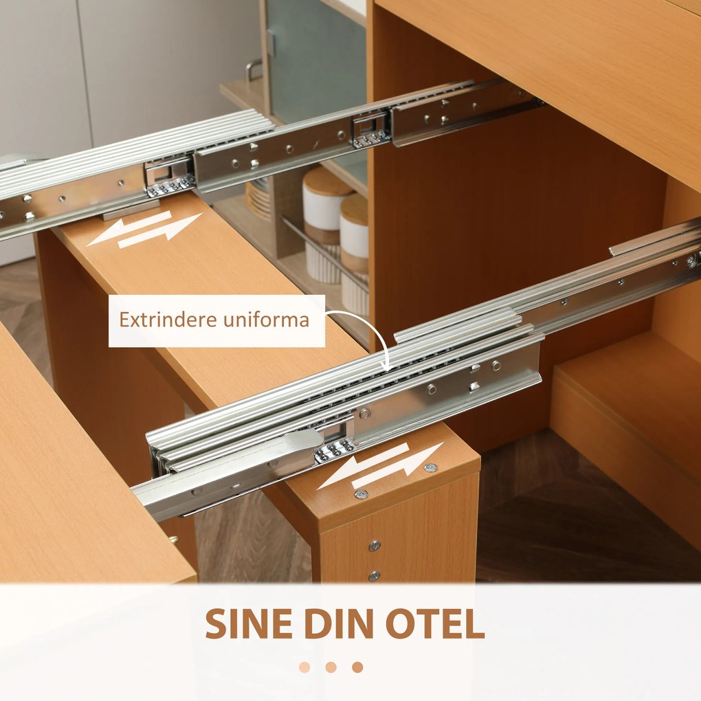 HOMCOM Masă de Sufragerie Pliabilă și Extensibilă, Design Modern pentru Spații Mici, Bucătărie, Finisaj Natural | Aosom Romania