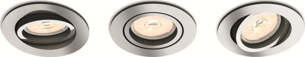Philips 50393/11/PN-SET 3x spoturi LED RGBW încastrate, reglabile 1xGU10/4,8W/230V crom+telecomandă
