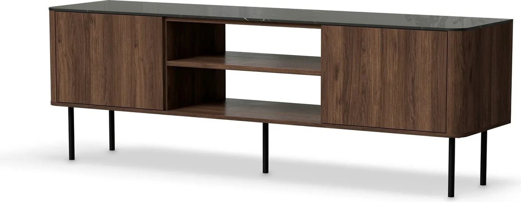 Comoda TV SOLANO, nuc/negru, PAL laminat, 150x40x55 cm