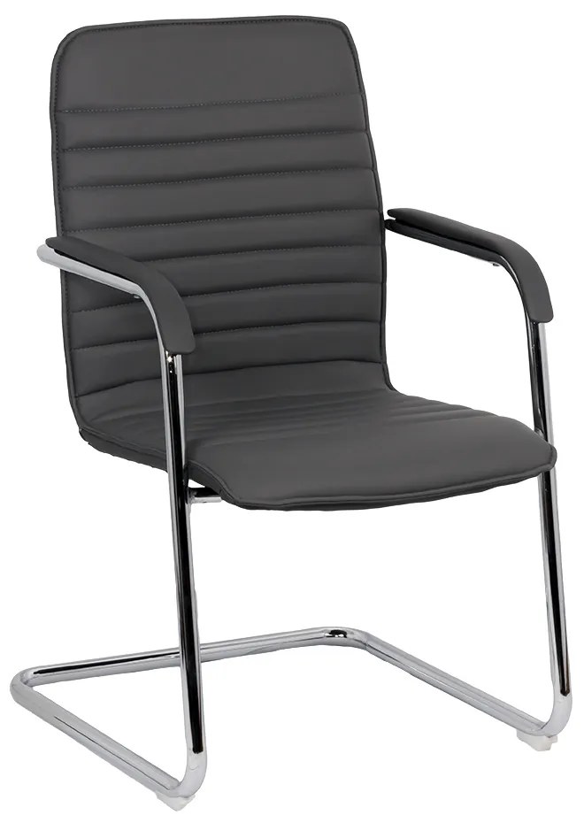 Scaun de așteptare gri OFF 835 din piele ecologică cu aspect elegant