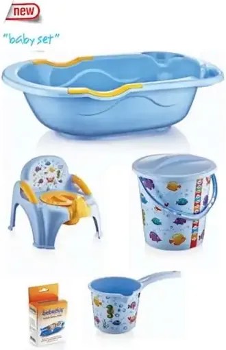 Set baita copii, Baby Homs, cadoul ideal pentru botez, albastru, PVC