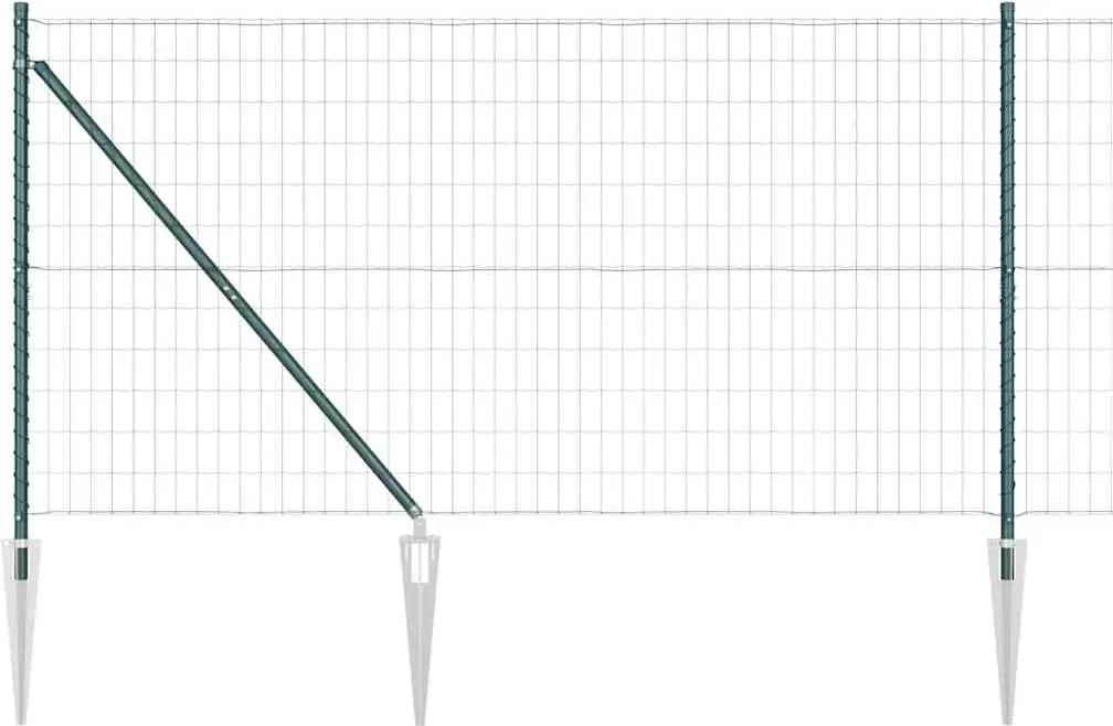 vidaXL Gard cu Stâlp Verde 1,2 x 10 m Oțel și PVC