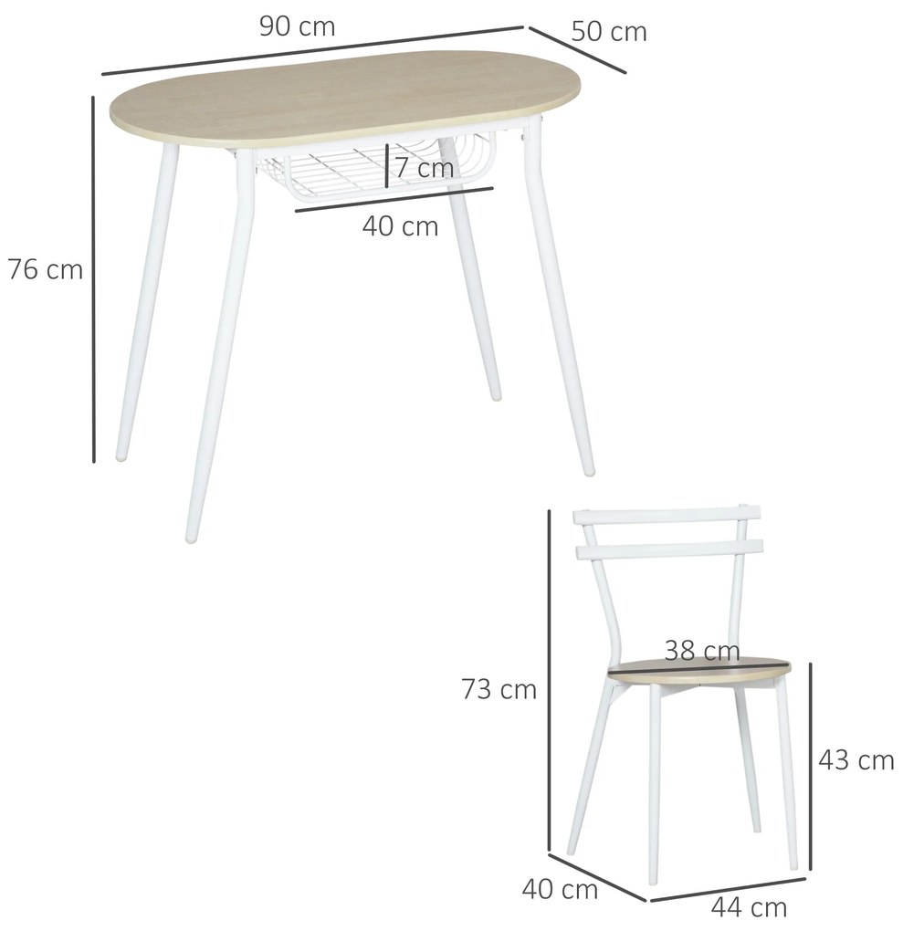 Set de masa cu scaune HOMCO , masa din MDF, masa de bucatarie | Aosom RO