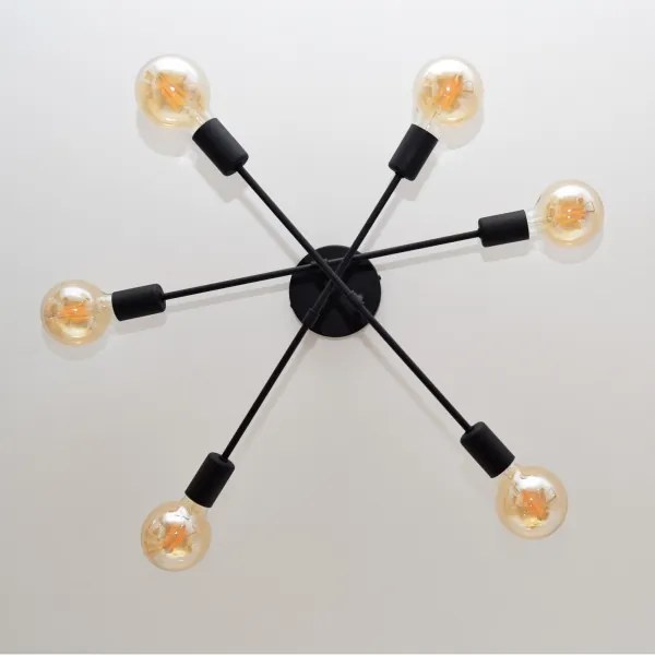 LED Lustră aplicată CAMBRIDGE 6xE27/8W/230V neagră