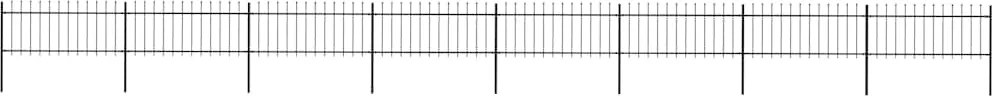 vidaXL Gard de grădină cu vârf tip suliță din oțel 1426x80 cm, negru