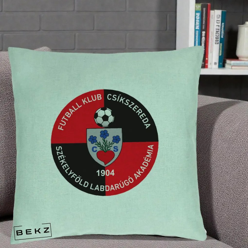 Perna Personalizata FK Csikszereda 1904 Fotbal, 40x40 cm, Verde Menta, Husa Detasabila, Perna Inclusa, BEKZ®