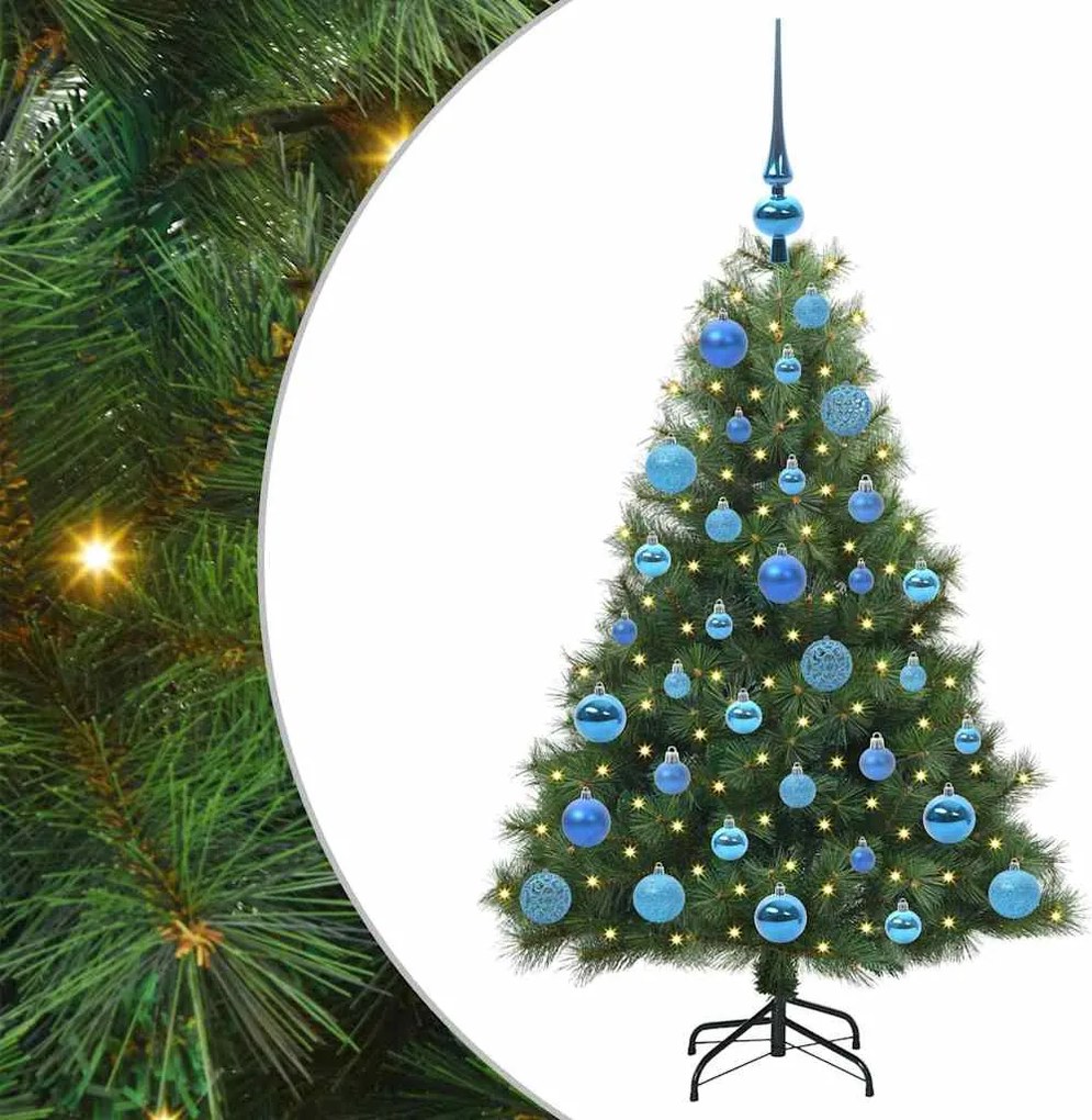 vidaXL Brad de Crăciun artificial cu 150 LED Verde 120 cm PE și PVC