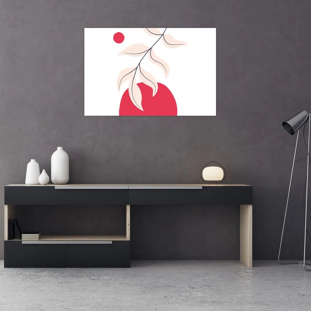 Tablou - Abstracție florală roz N⁰2 (90x60 cm)