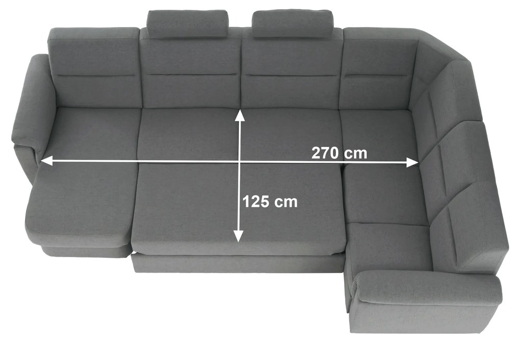 colţar în formă de U, material gri, stânga, BORN U