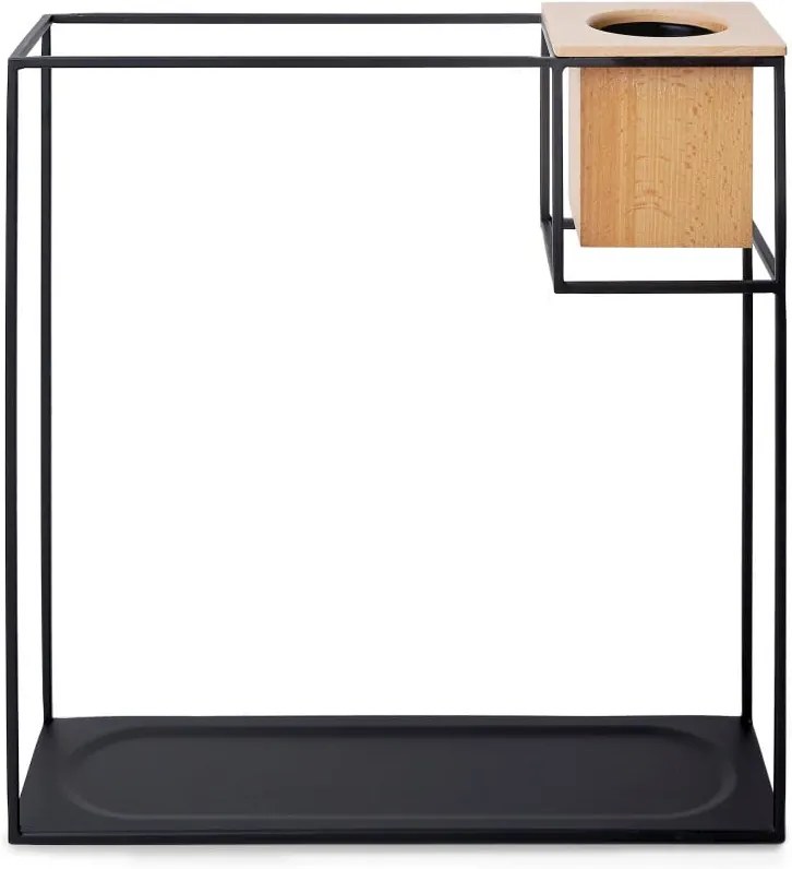 Raft de perete din metal cu ghiveci pentru flori Umbra Cubist, 38 x 38 cm, negru