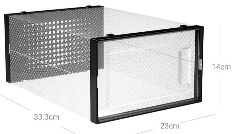 Organizator pentru pantofi MARI, 18 compartimente, transparent/negru SongmicsHome