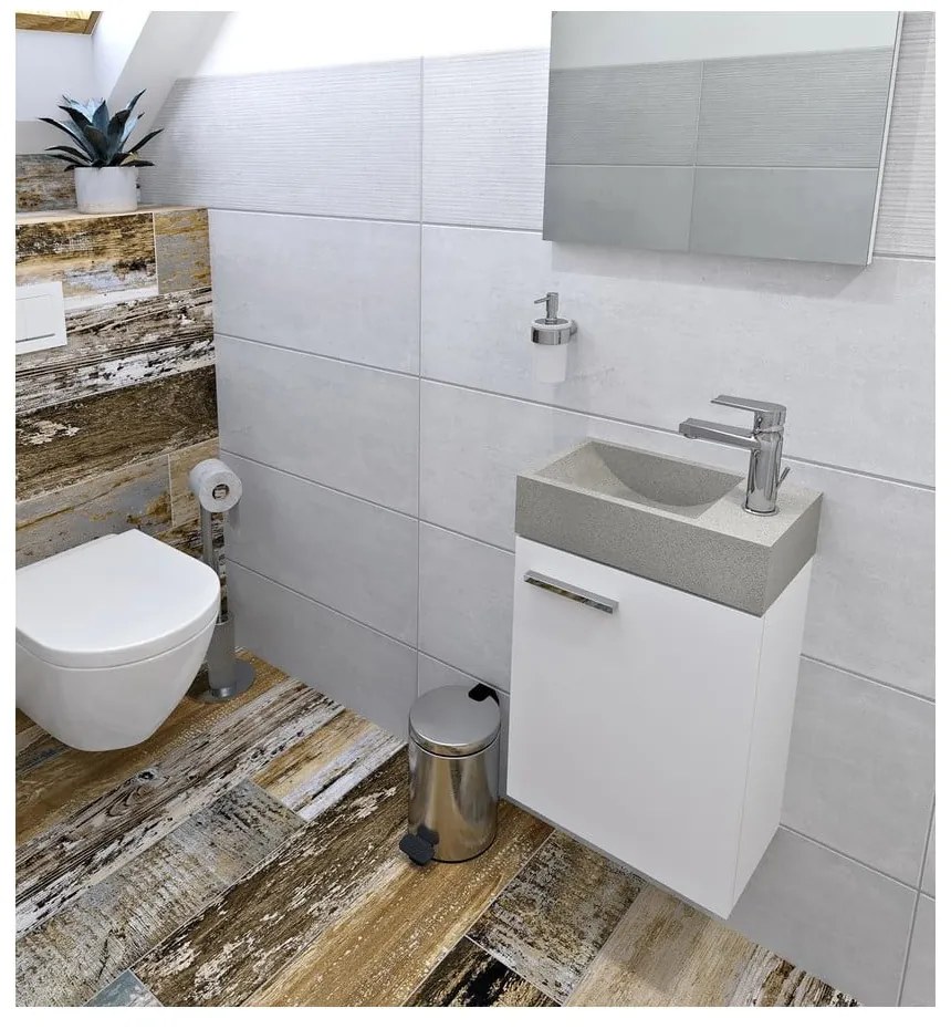 Chiuvetă mică pentru WC gri deschis din beton 40x22 cm Crest – Sapho