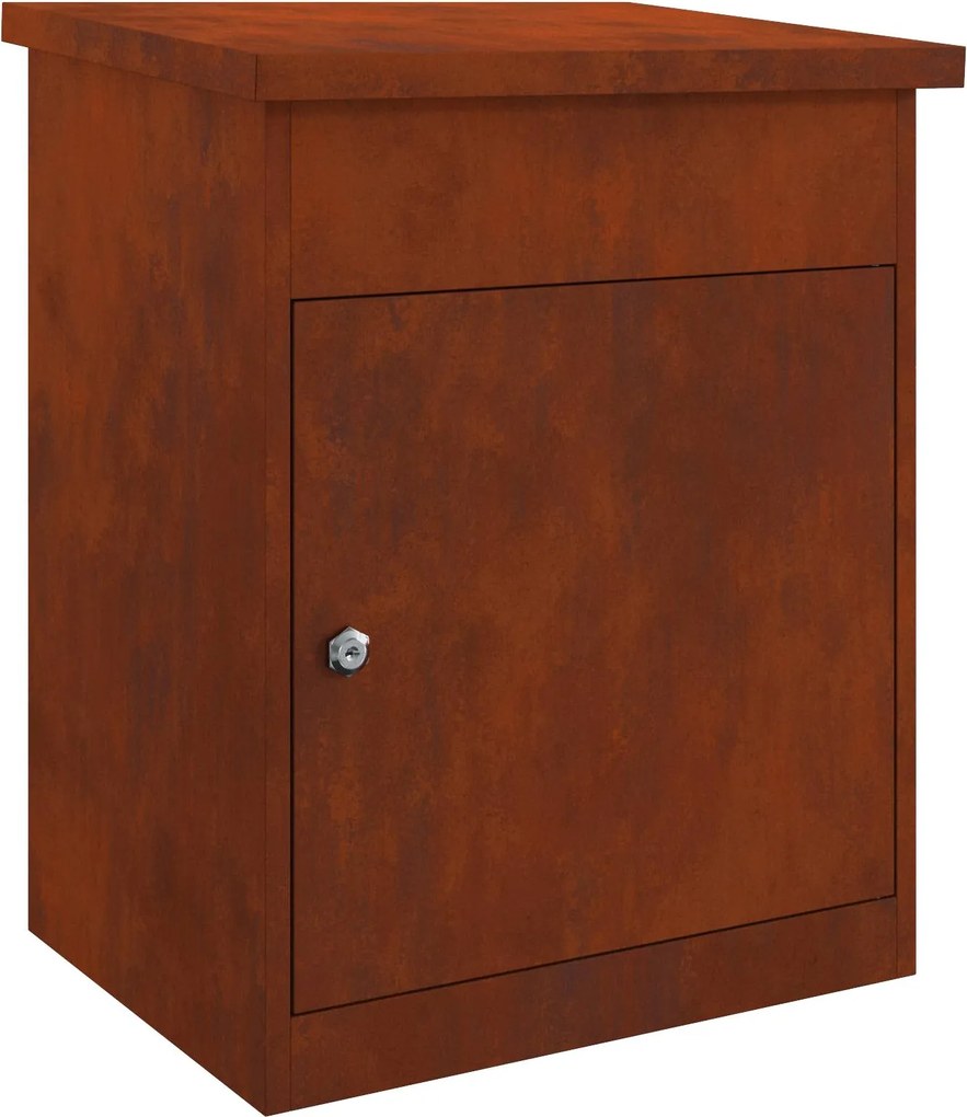 vidaXL Cutie pentru colet cu depozitare Ruginit 47.5 x 38 x 59 cm