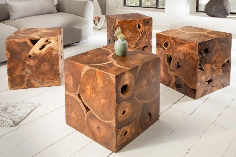 Masuta design unicat Square 40cm Teak