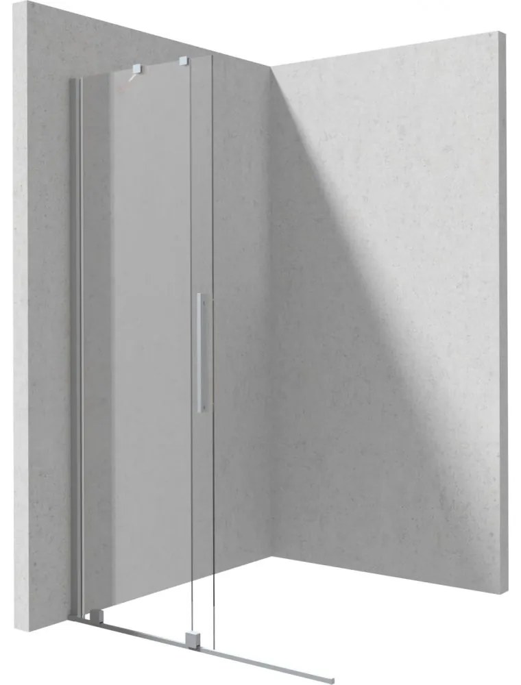 Paravan dus sticla securizata walk-in cu usa glisanta, 120x195 cm, otel slefuit, Deante Prizma Otel slefuit, 1200x1950 mm