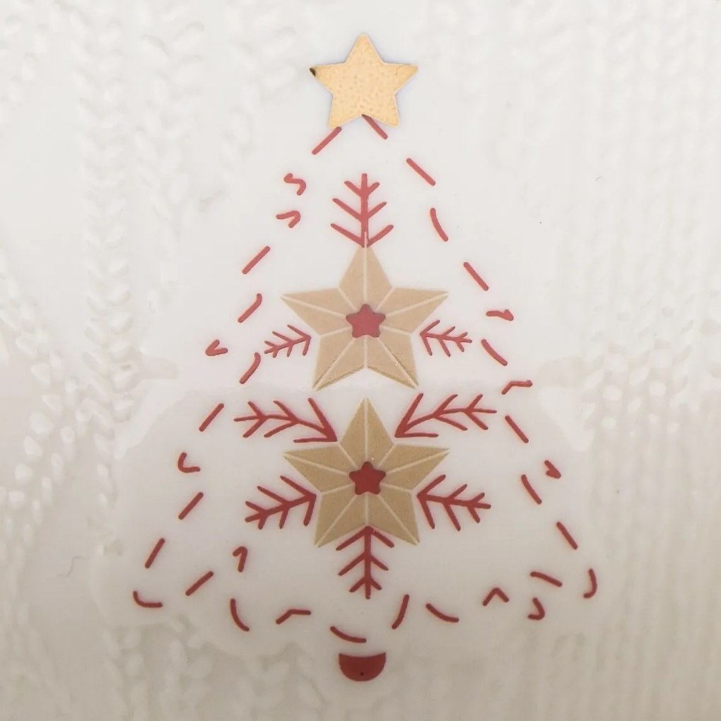 Ceașcă din porțelan cu farfurioară Copac tricotat 110 ml