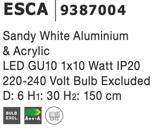 Pendul design minimalist Esca alb NVL-9387004
