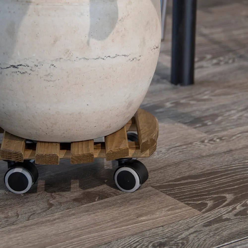 Bază mobilă pentru ghiveci din lemn ø 29 cm (înălțime 8 cm) Indoor – Esschert Design