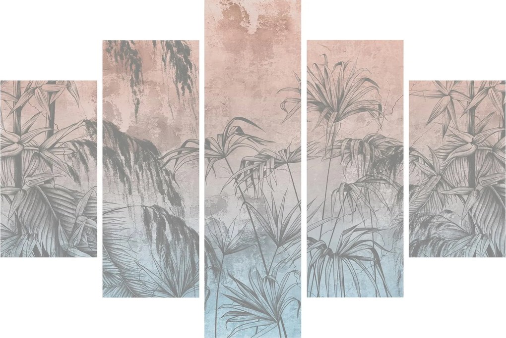 Tablou - Plante tropicale pe perete (150x105 cm)