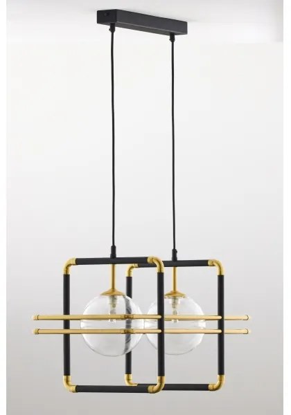 Lustră pe cablu Jupiter 2029 FIORI 2xG9/10W/230V negru/auriu/transparent