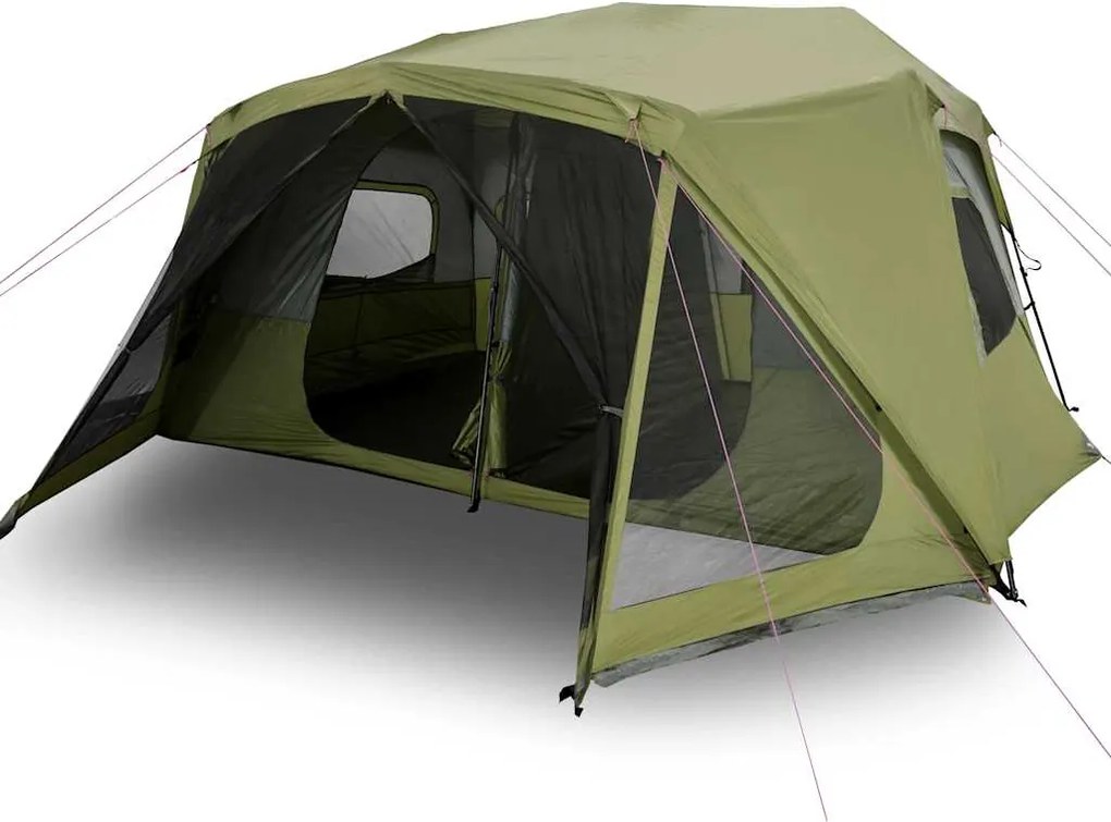 vidaXL Cort de familie 10 persoane, verde, setare rapidă, impermeabil