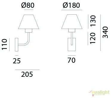 Aplica de perete exterior IP54, Fiordo 261.01.OR