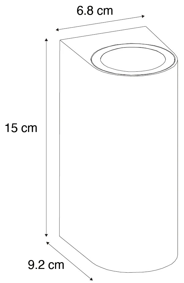 Aplică modernă de perete pentru exterior din plastic alb ovală cu 2 lumini - Baleno