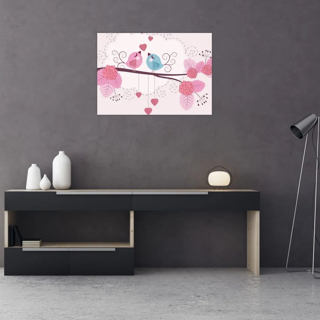 Tablou pe sticlă - Timpul de iubire (70x50 cm)
